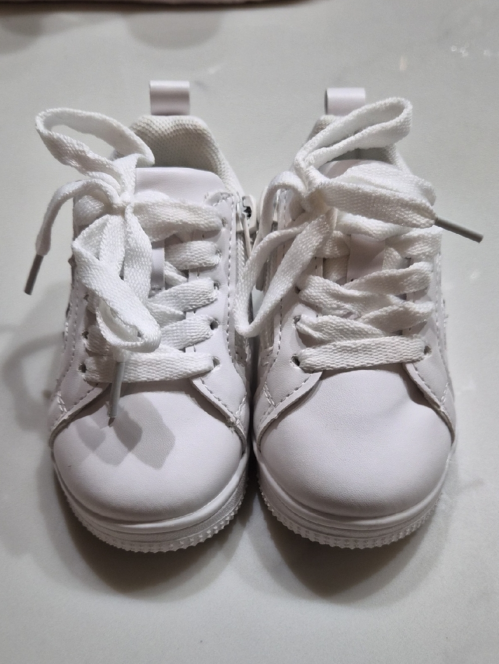 Stepping Stones Kids White Lace-Up Sneakers Girl's Size 5 NWOT